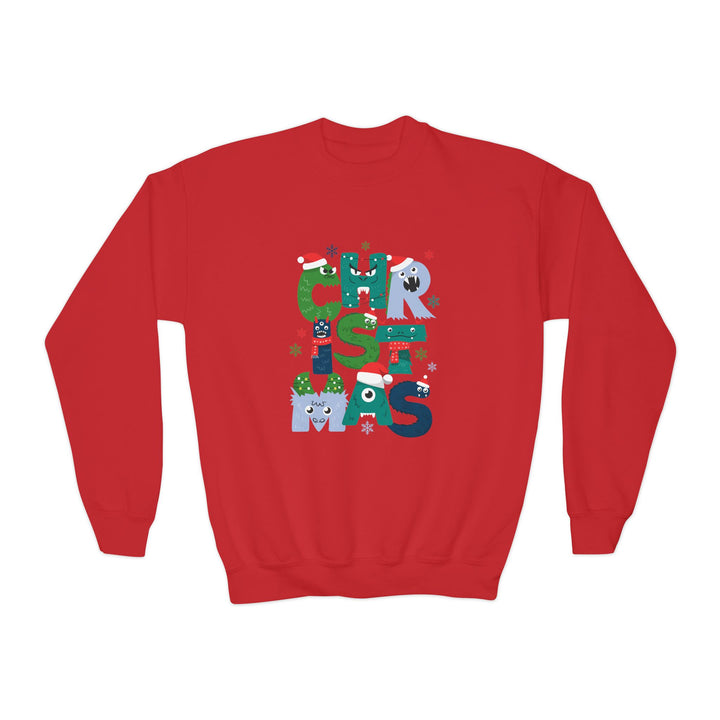 Kids Christmas Crewneck Sweatshirt – Colorful Holiday 'CHRISTMAS' Letter Design