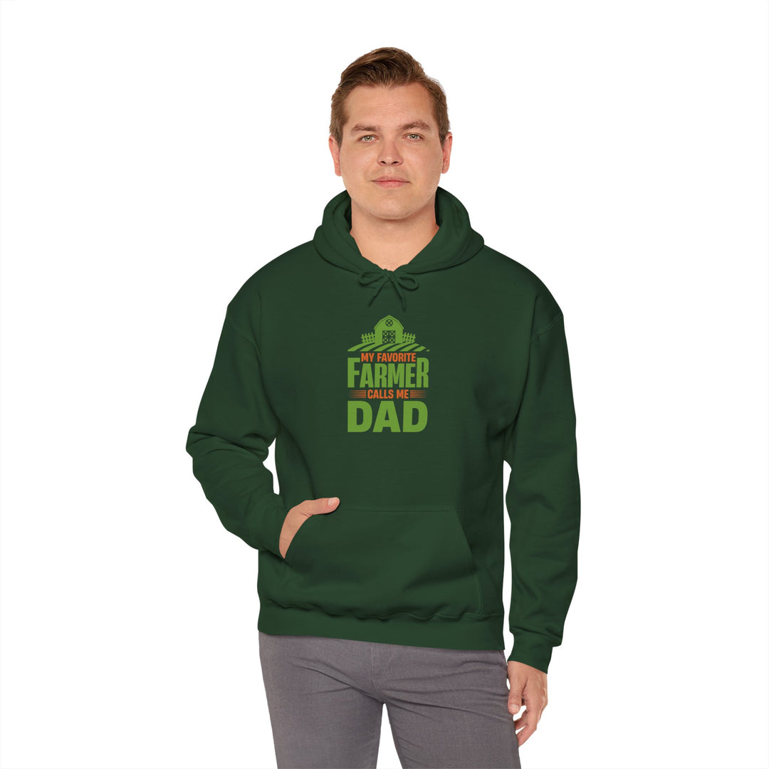 Dad’s Hooded Sweatshirt – My Favorite Farmer Calls Me Dad Design