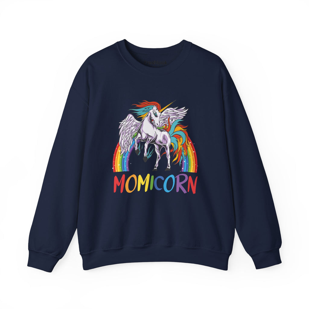 Mom Sweatshirt - Colorful MOMICORN Design