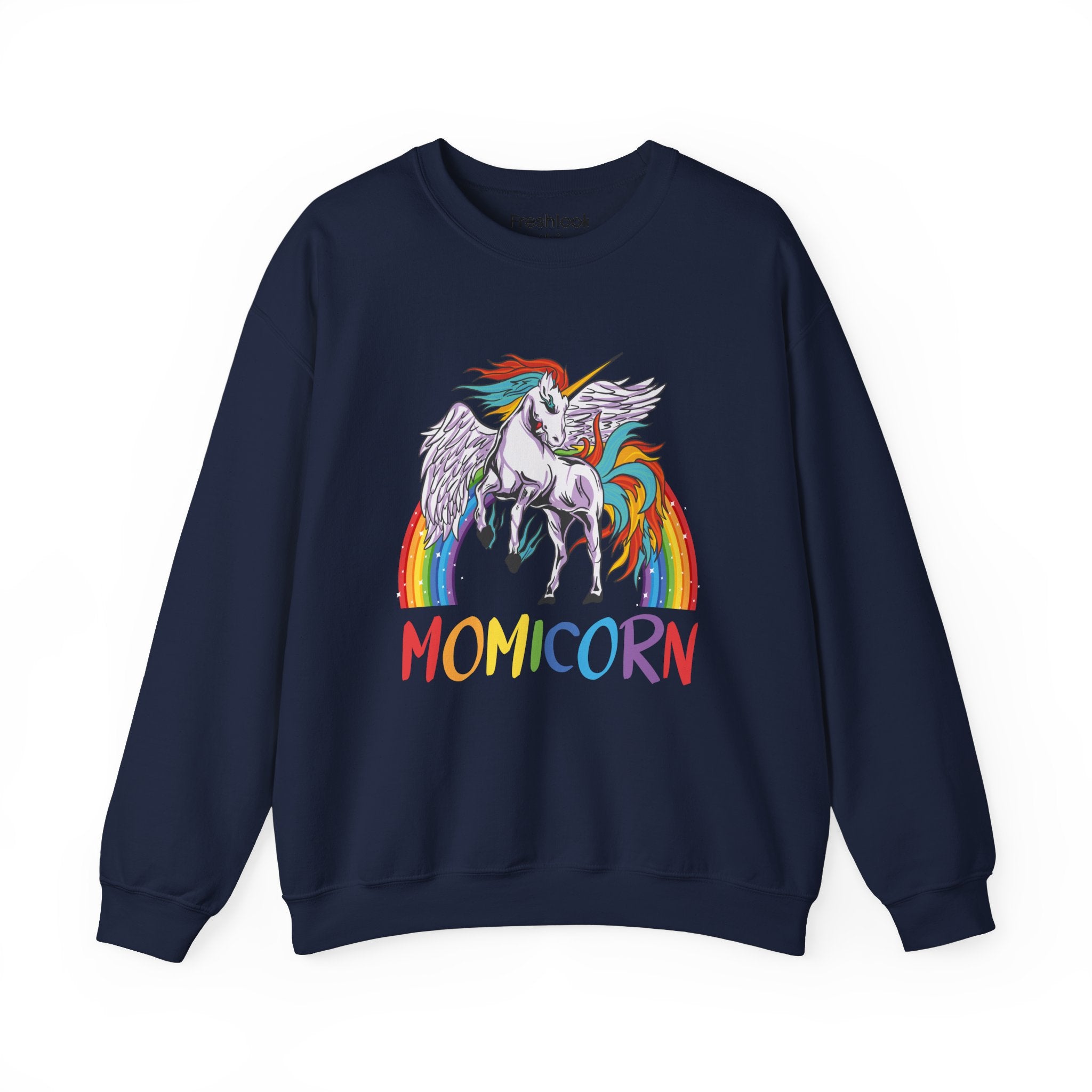 Mom Sweatshirt - Colorful MOMICORN Design