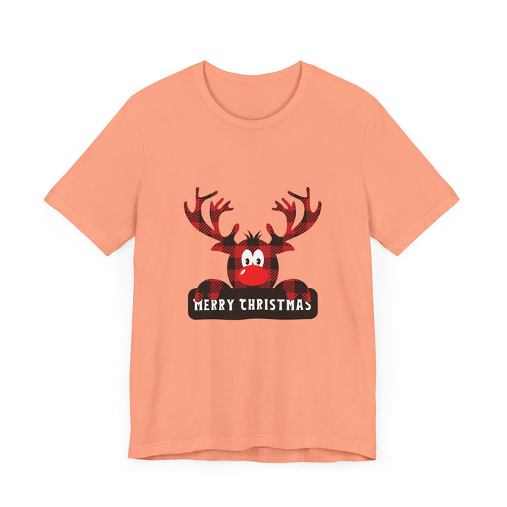 Merry Christmas Unisex Tee with Fun Reindeer Design