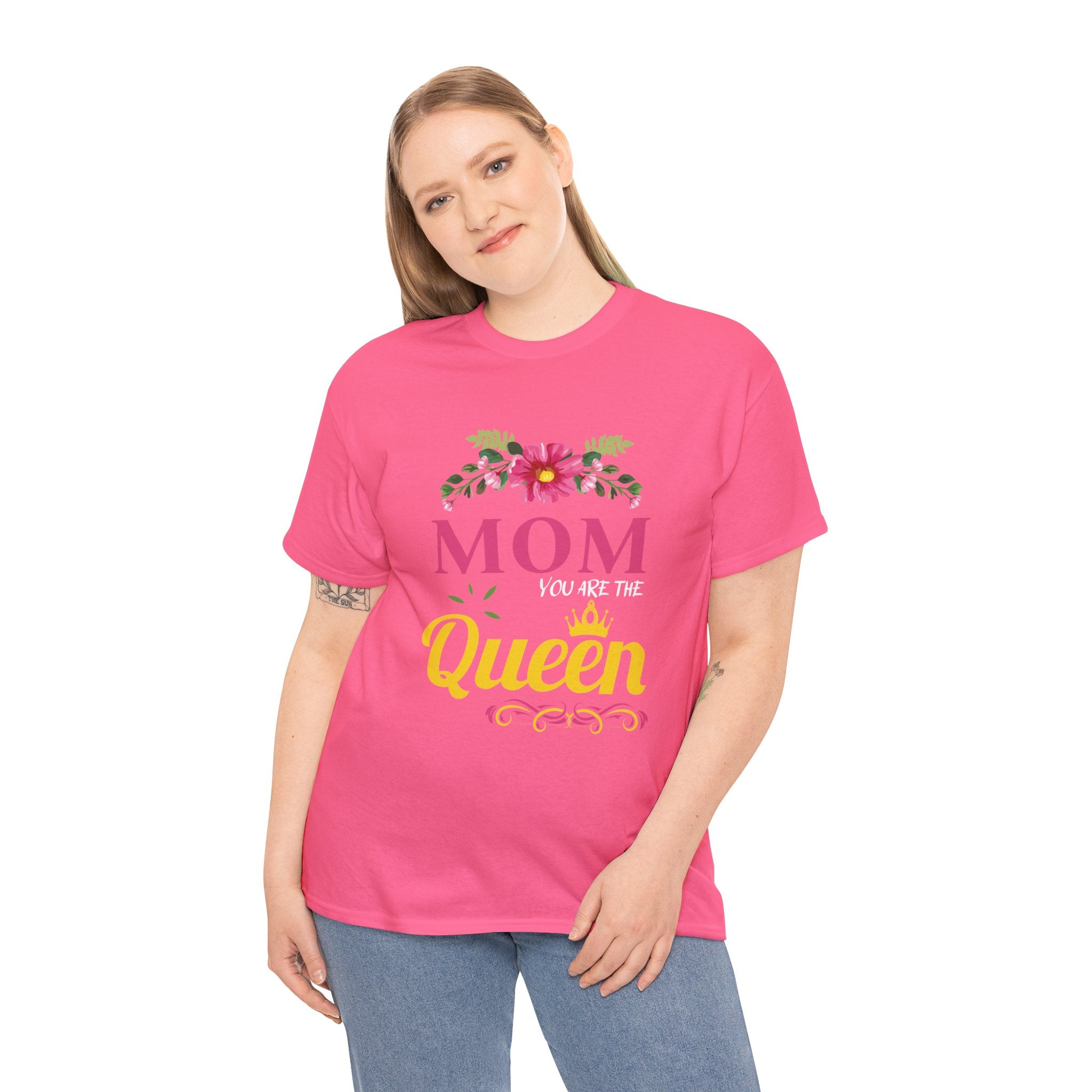 Mom T-Shirt – Mom You Are the Queen – Floral Design