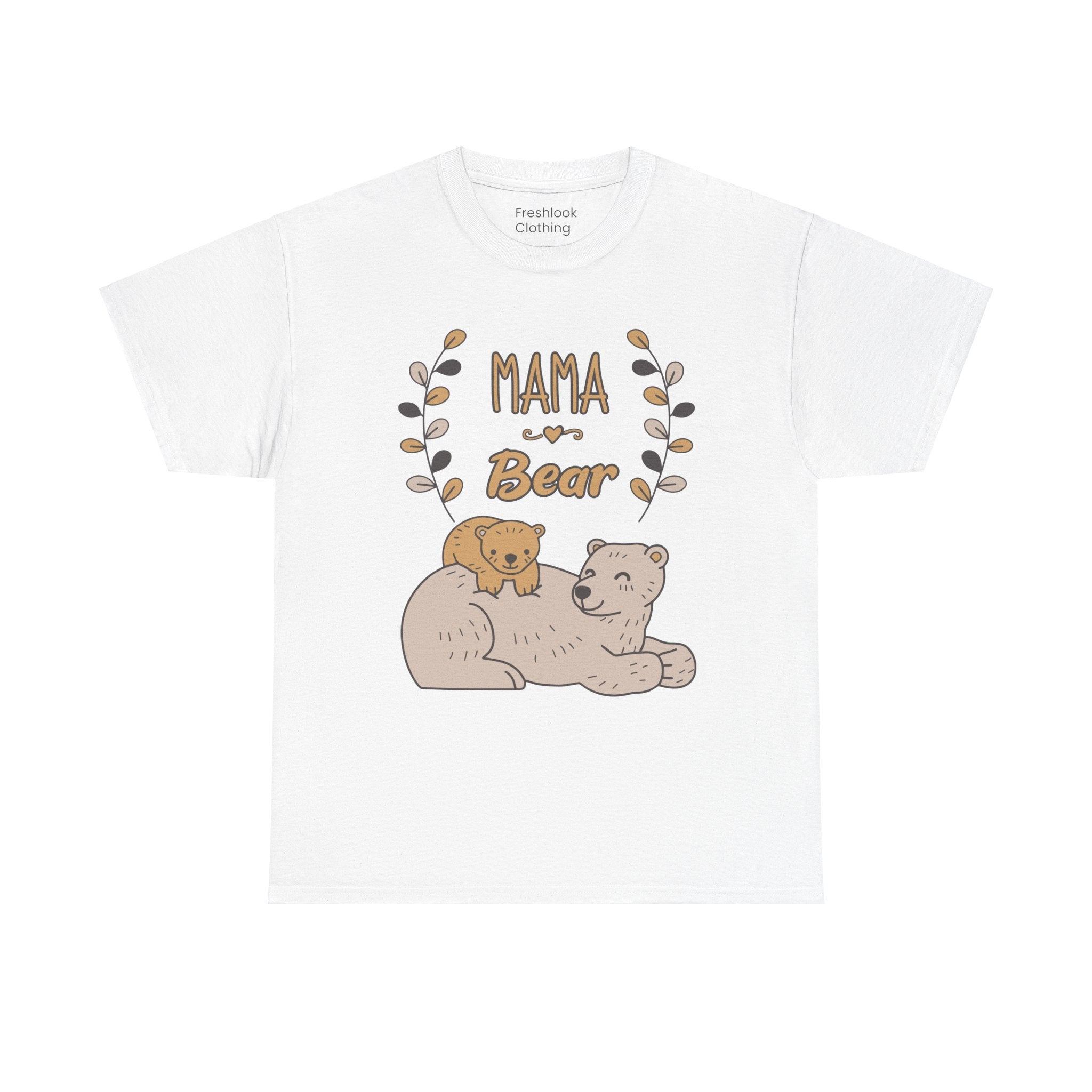 Mom T-Shirt - Mama Bear Design - Cute Bear Family Graphic Tee