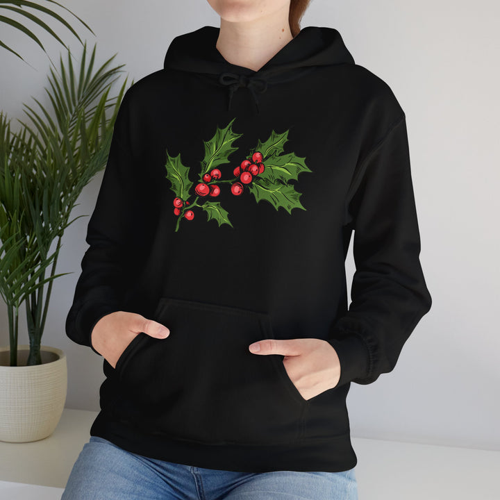 Festive Holly Unisex Hooded Sweatshirt