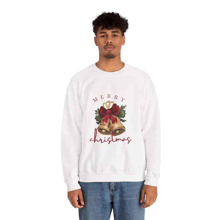 Christmas Bells Crewneck Sweatshirt — "Merry Christmas" Holiday Pullover