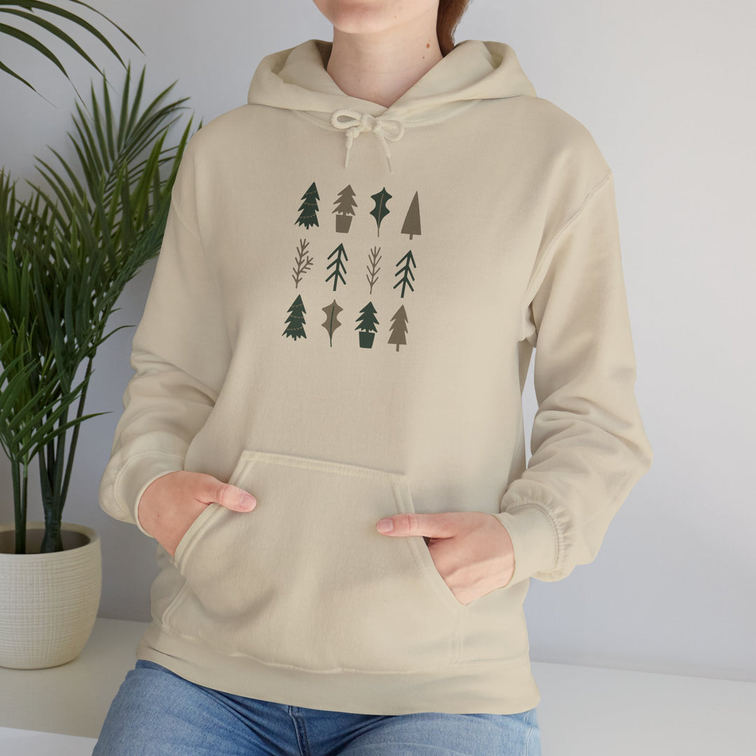 Cozy Forest Tree Hoodie, Christmas Sweatshirt, Holiday Hoodie, Unisex Sweatshirt