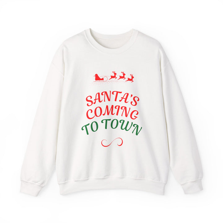 Christmas Sweatshirt — "Santa's Coming to Town" Festive Crewneck