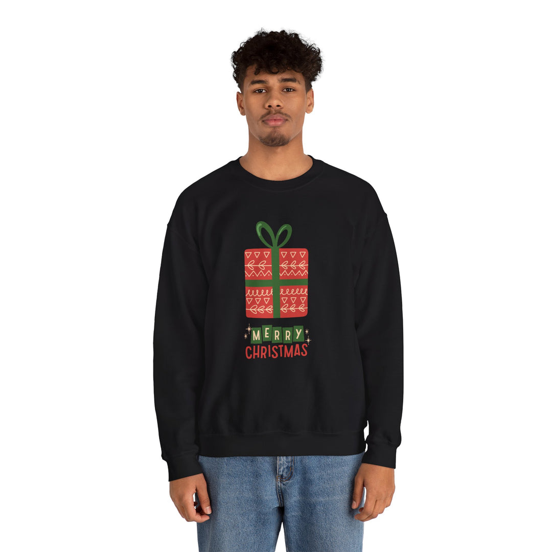 Christmas Present Sweatshirt – 'Merry Christmas' Holiday Crewneck