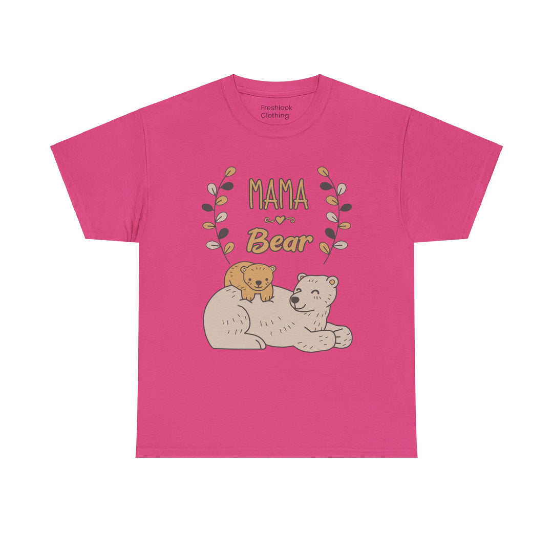 Mom T-Shirt - Mama Bear Design - Cute Bear Family Graphic T-Shirt