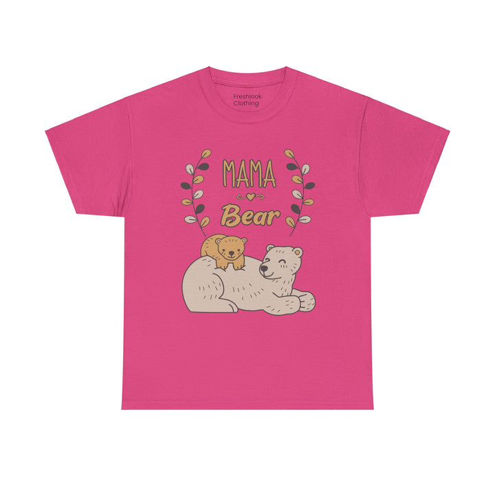 Mom T-Shirt - Mama Bear Design - Cute Bear Family Graphic T-Shirt