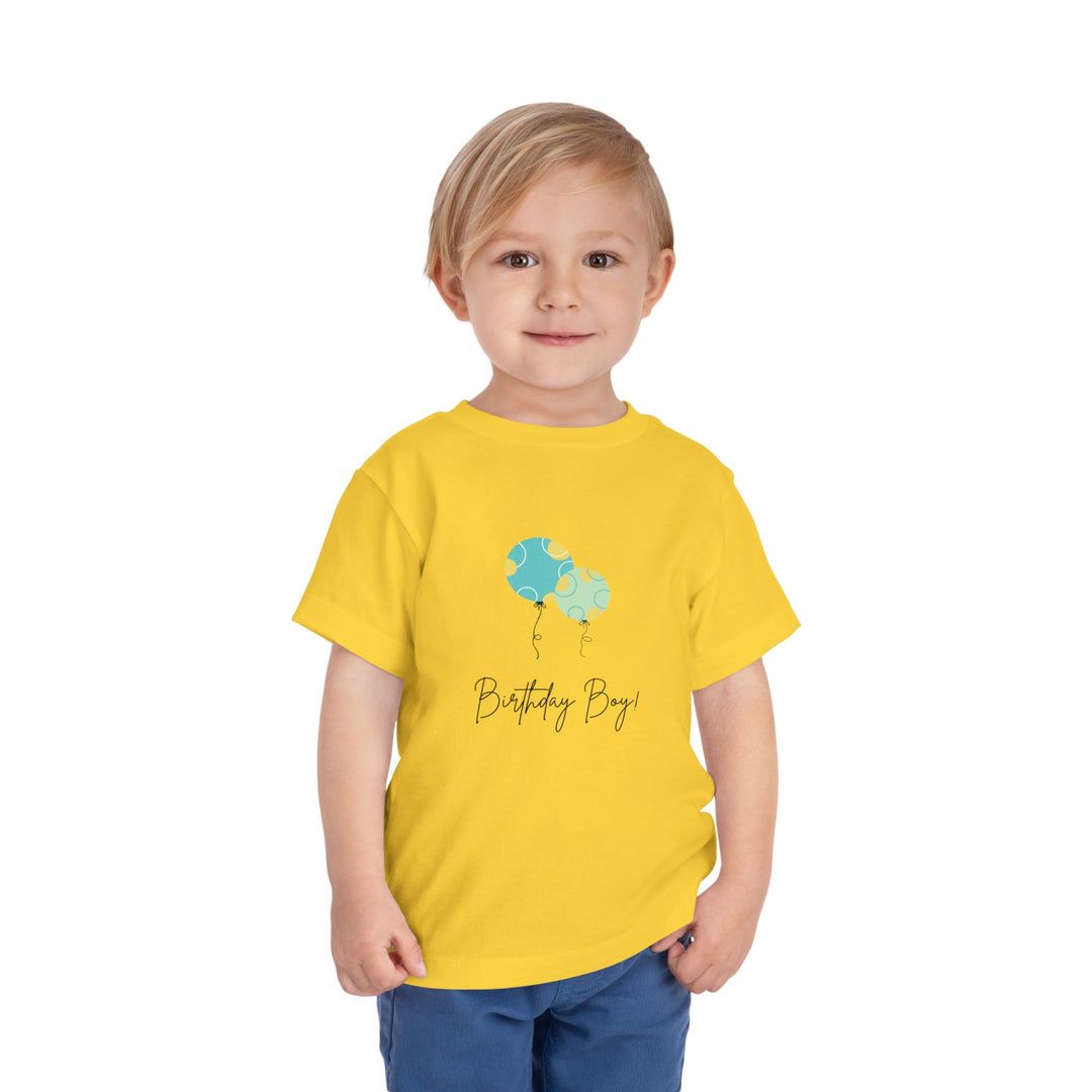 Toddler Tee — "Birthday Boy" Balloon Graphic