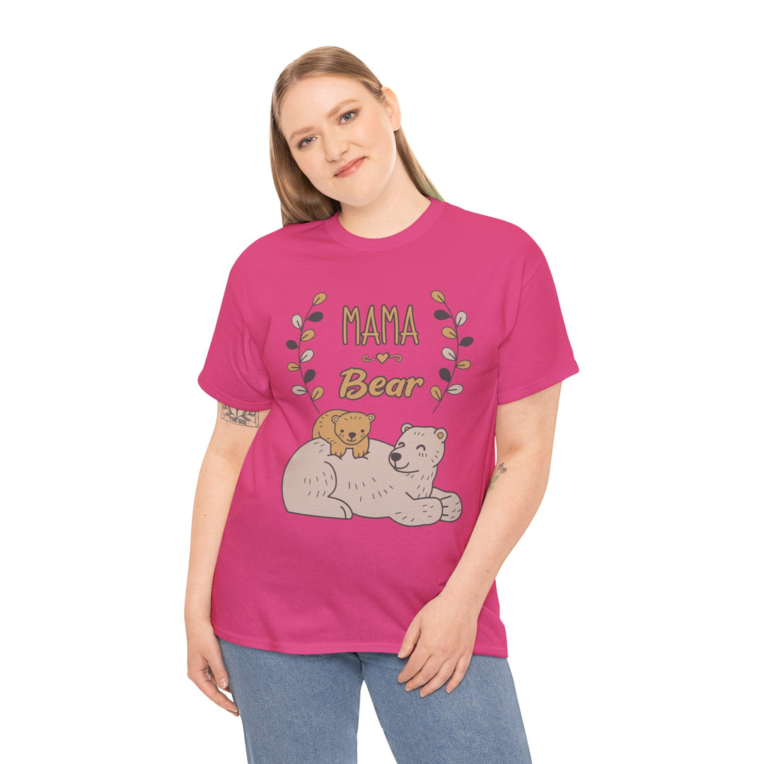 Mom T-Shirt - Mama Bear Design - Cute Bear Family Graphic T-Shirt