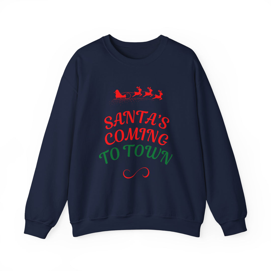 Christmas Sweatshirt — "Santa's Coming to Town" Festive Crewneck