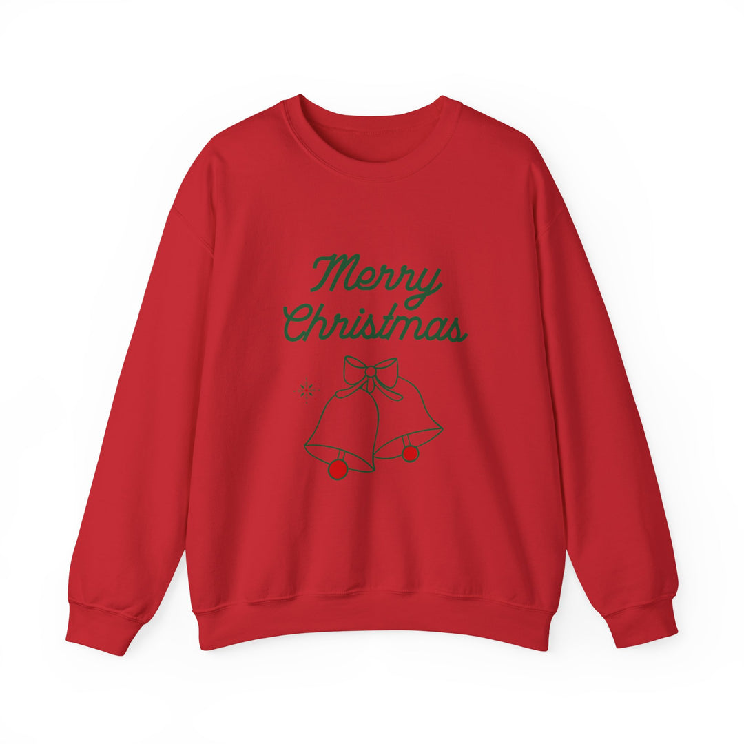 Christmas Crewneck Sweatshirt — “Merry Christmas” Bells Holiday Pullover