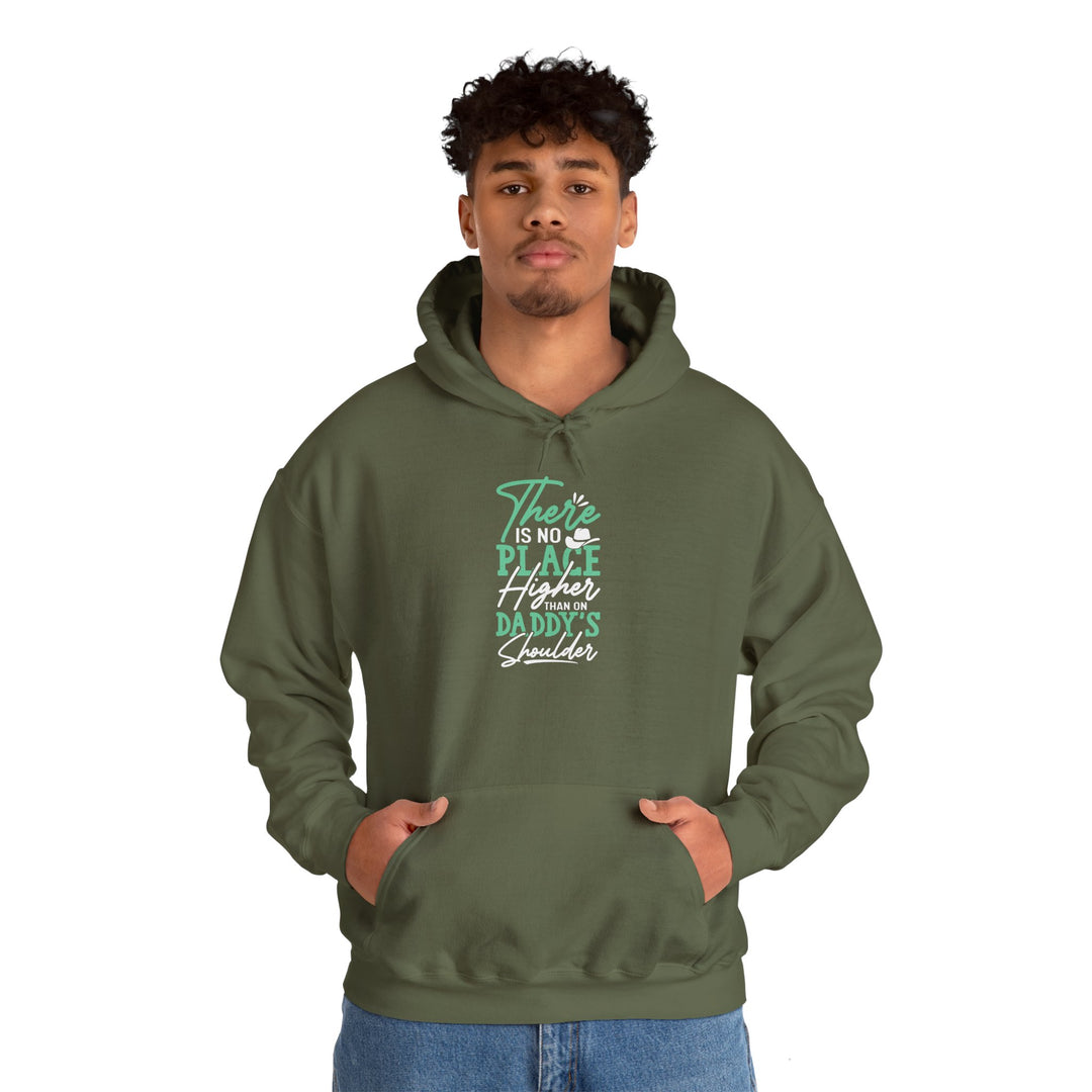 Dad’s Hooded Sweatshirt – There's No Place Like Daddy's Shoulder Design