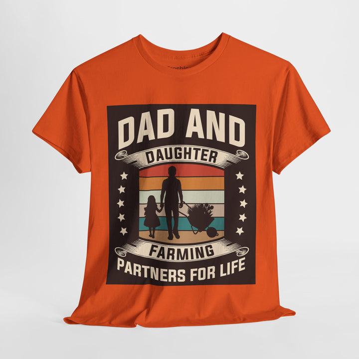 Dad's T-Shirt - Dad and Daughter Farming Partners For Life Design