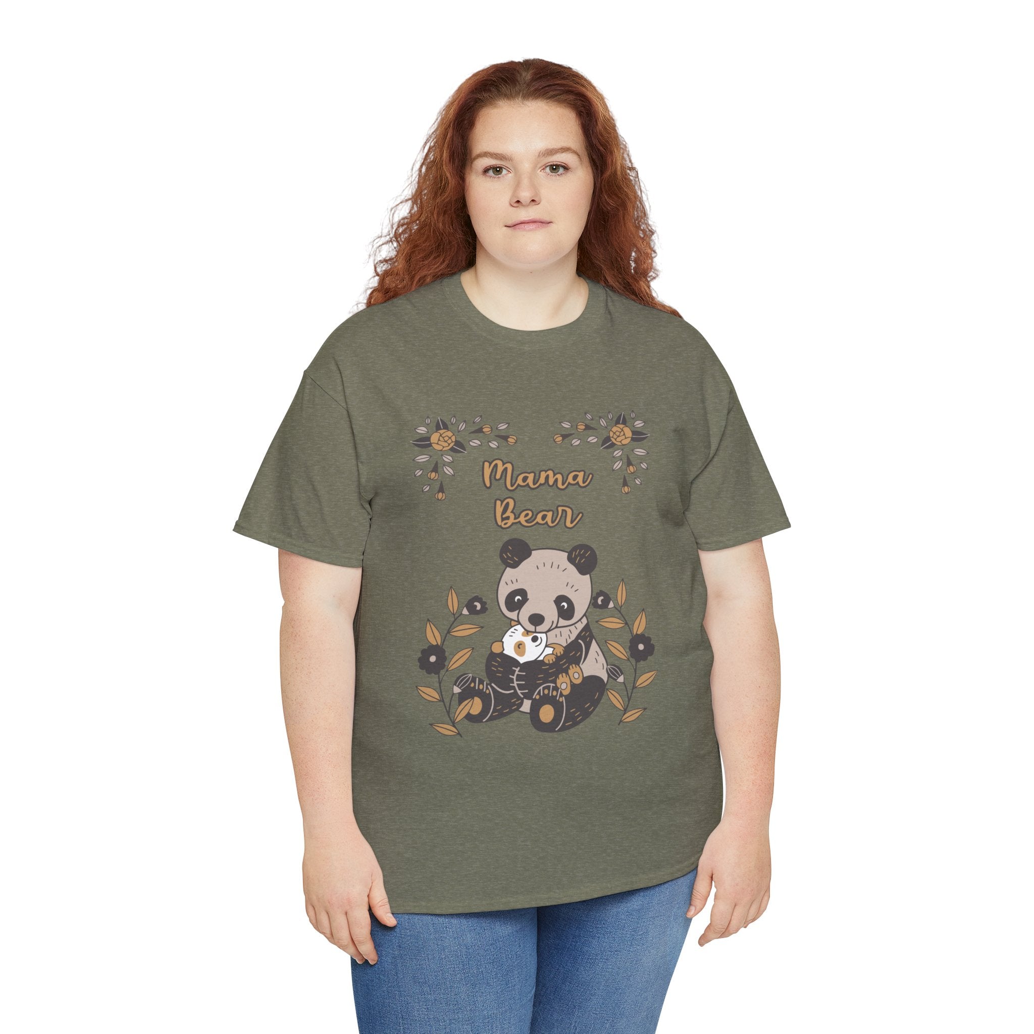 Mom T-Shirt - Mama Bear with Cute Panda Design