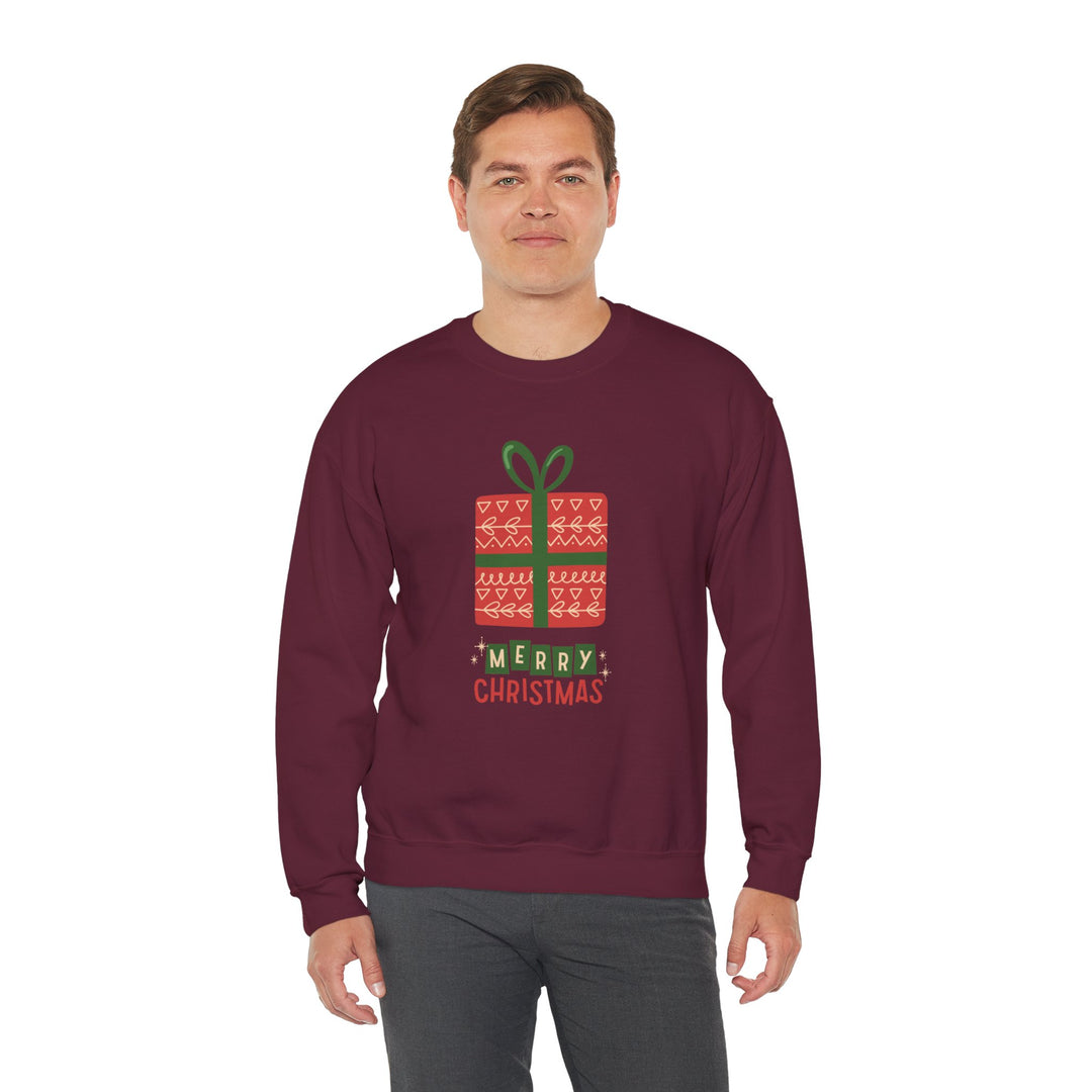 Christmas Present Sweatshirt – 'Merry Christmas' Holiday Crewneck