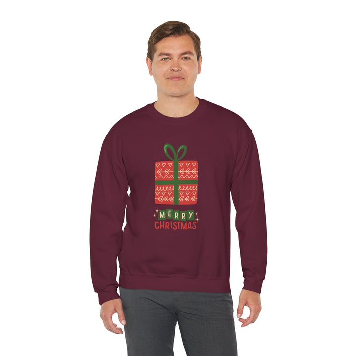 Christmas Present Sweatshirt – 'Merry Christmas' Holiday Crewneck
