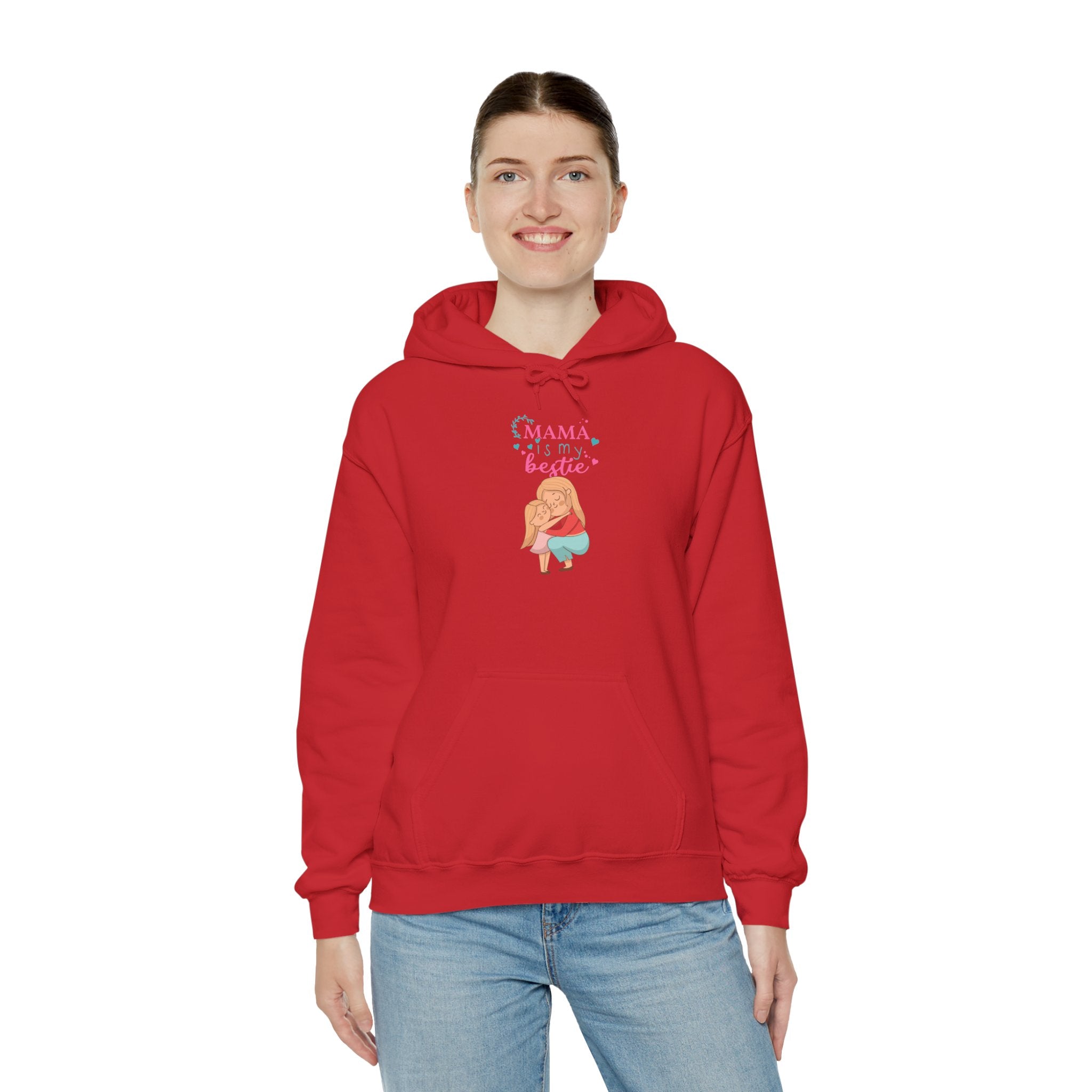 Mom's Unisex Hooded Sweatshirt  - Mama is My Bestie Design
