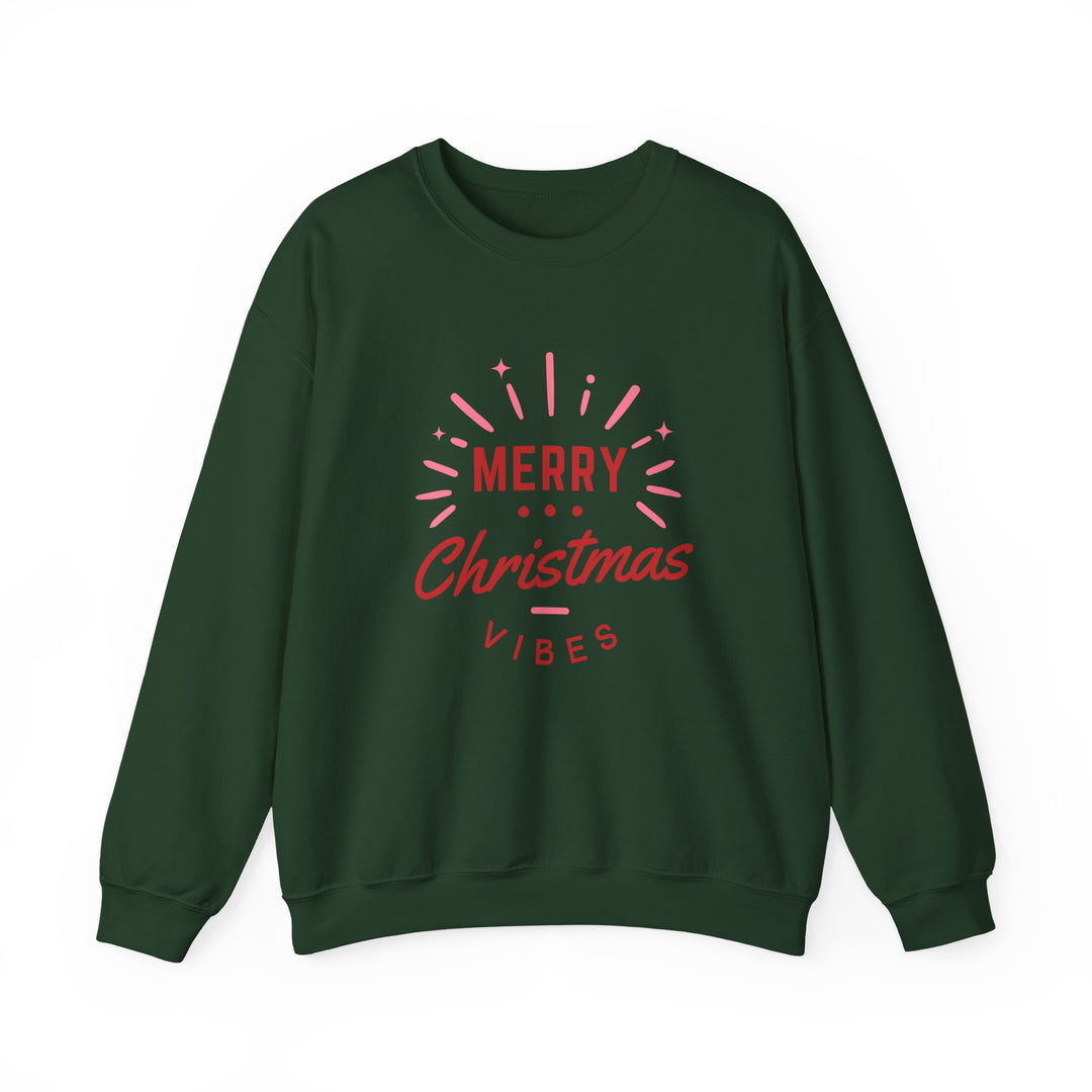 Christmas Sweatshirt — Merry Christmas Vibes Cozy Holiday Crewneck