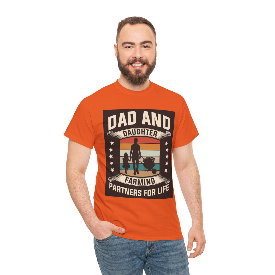 Dad's T-Shirt - Dad and Daughter Farming Partners For Life Design