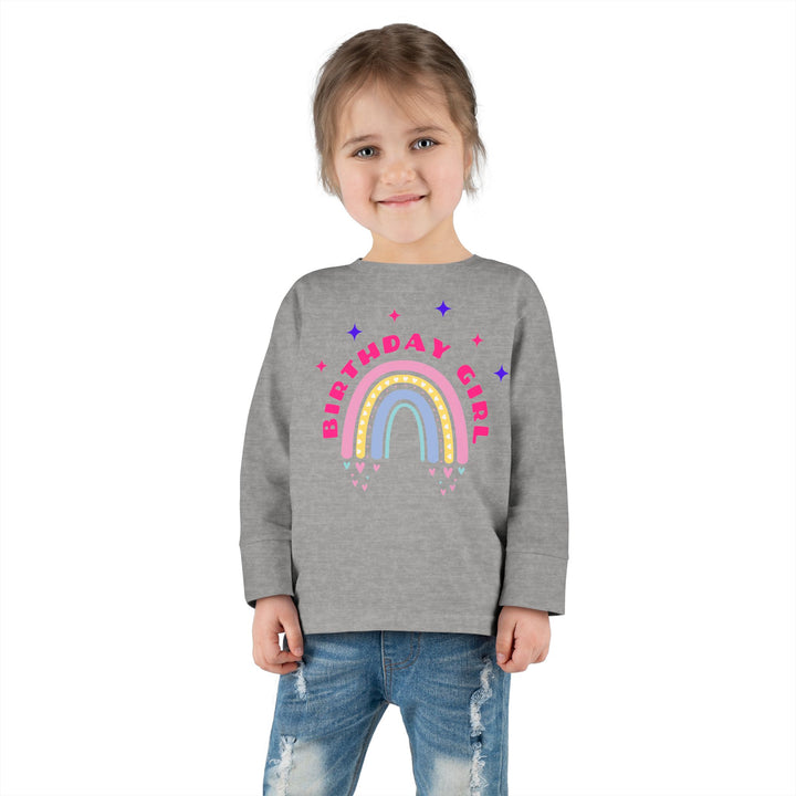 Birthday Girl Toddler Long Sleeve Tee — Rainbow Celebration