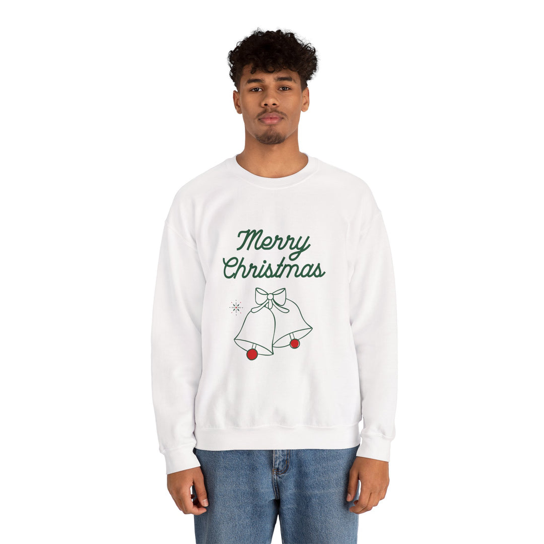 Christmas Crewneck Sweatshirt — “Merry Christmas” Bells Holiday Pullover