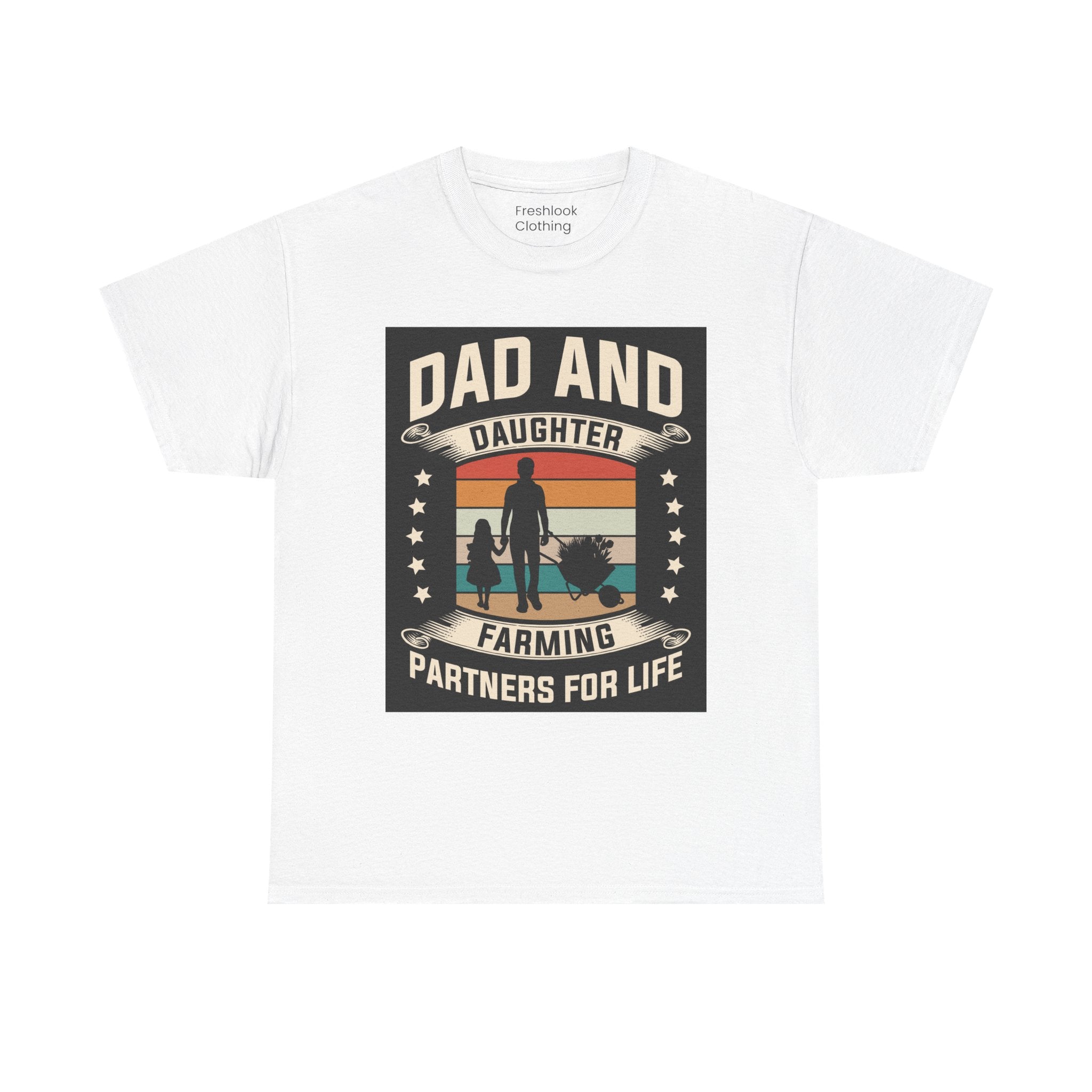 Dad's T-Shirt - Dad and Daughter Farming Partners For Life Design