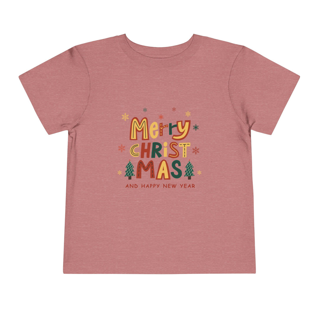 Toddler Christmas Tee — "Merry Christmas and Happy New Year" Holiday Shirt
