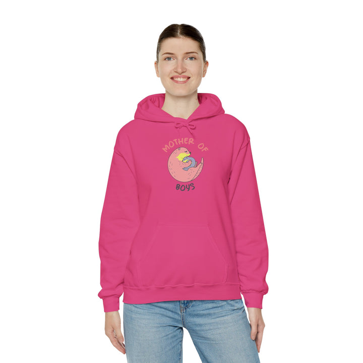 Mom's Unisex Hooded Sweatshirt - Mother of Boys Design