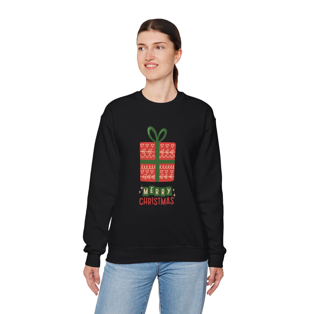 Christmas Present Sweatshirt – 'Merry Christmas' Holiday Crewneck