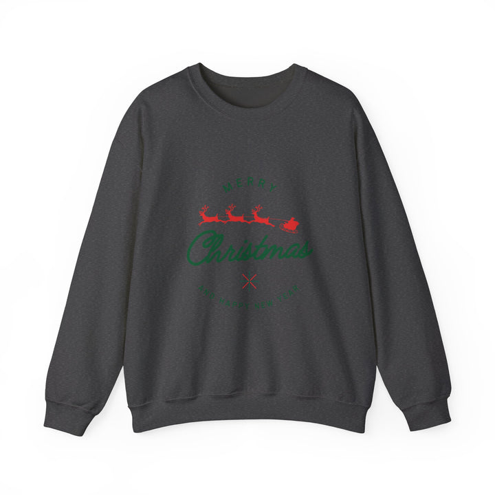 Christmas Crewneck Sweatshirt - 'Merry Christmas' Santa Sleigh Holiday Sweatshirt