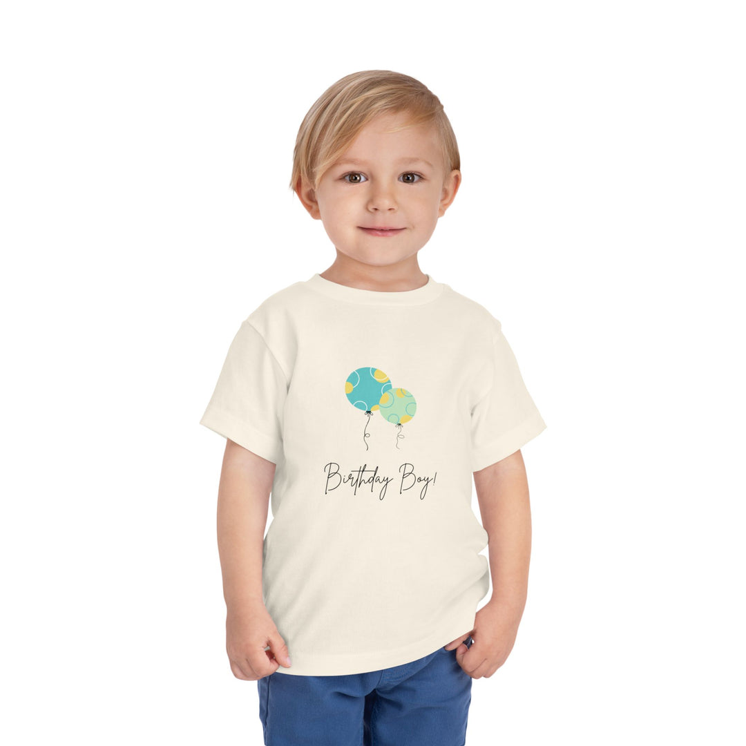 Toddler Tee — "Birthday Boy" Balloon Graphic