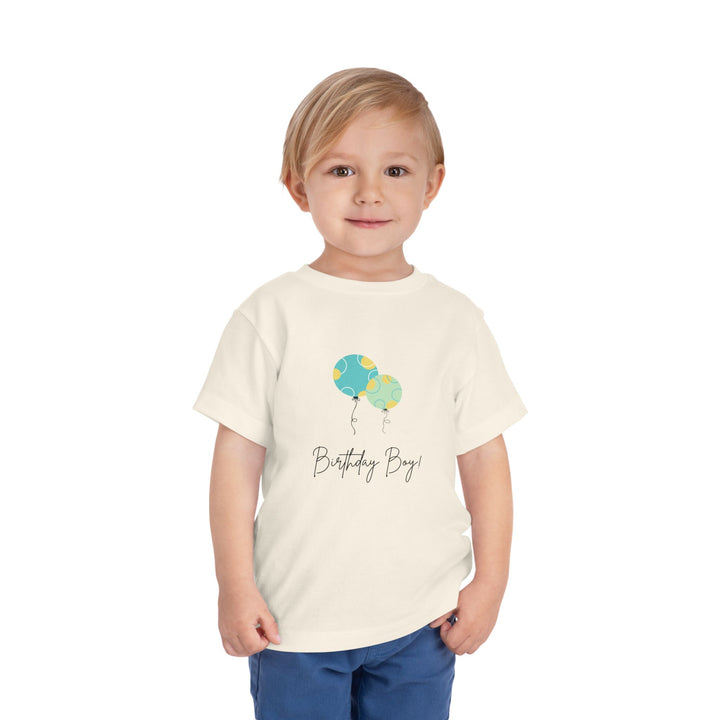 Toddler Tee — "Birthday Boy" Balloon Graphic