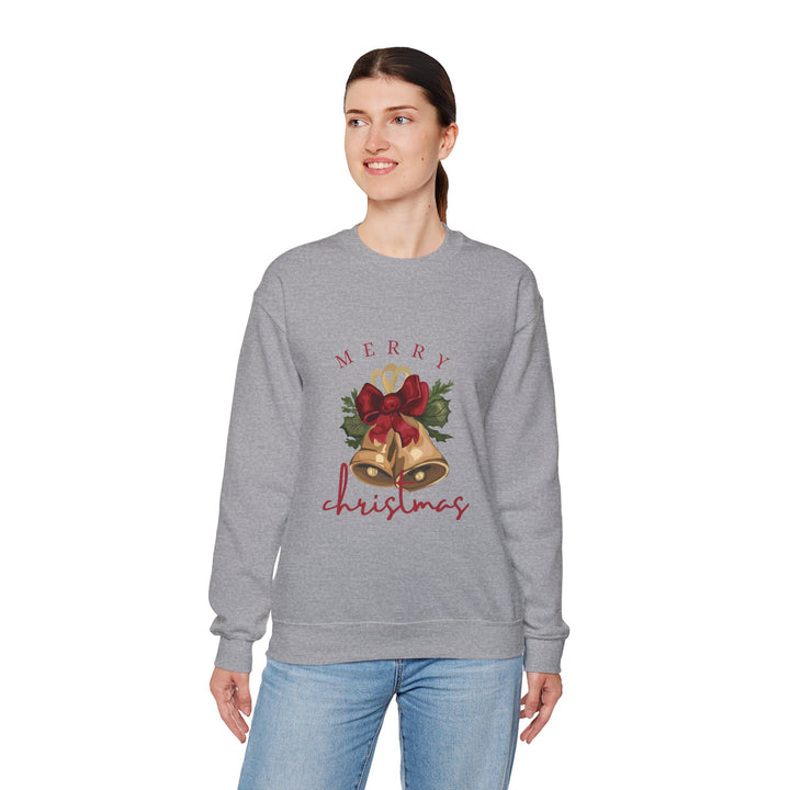 Christmas Bells Crewneck Sweatshirt — "Merry Christmas" Holiday Pullover