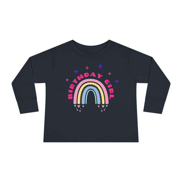 Birthday Girl Toddler Long Sleeve Tee — Rainbow Celebration