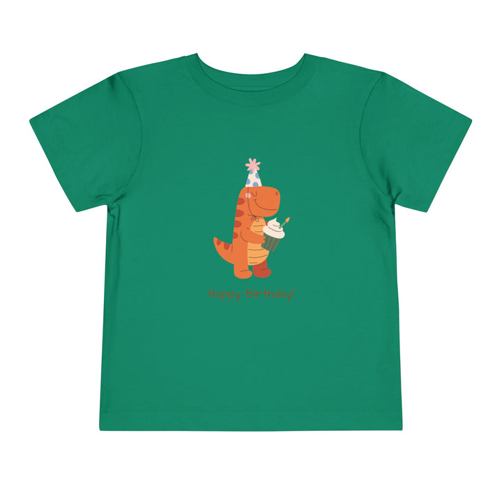 Toddler Tee — Cute Birthday Dinosaur "Happy Birthday" Shirt