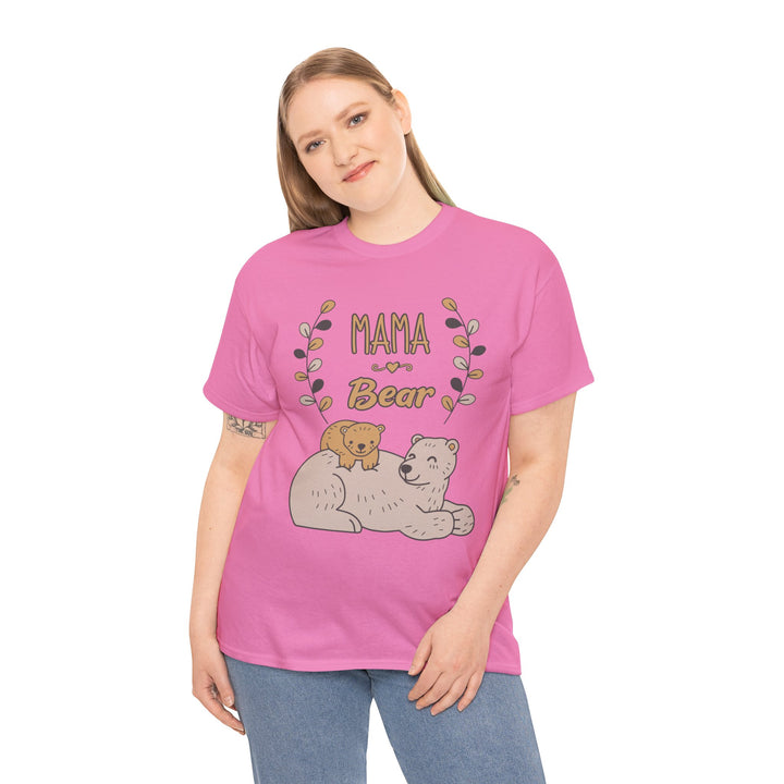 Mom T-Shirt - Mama Bear Design - Cute Bear Family Graphic T-Shirt