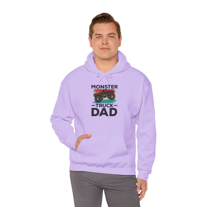 Dad’s Hooded Sweatshirt – Monster Truck Dad Design