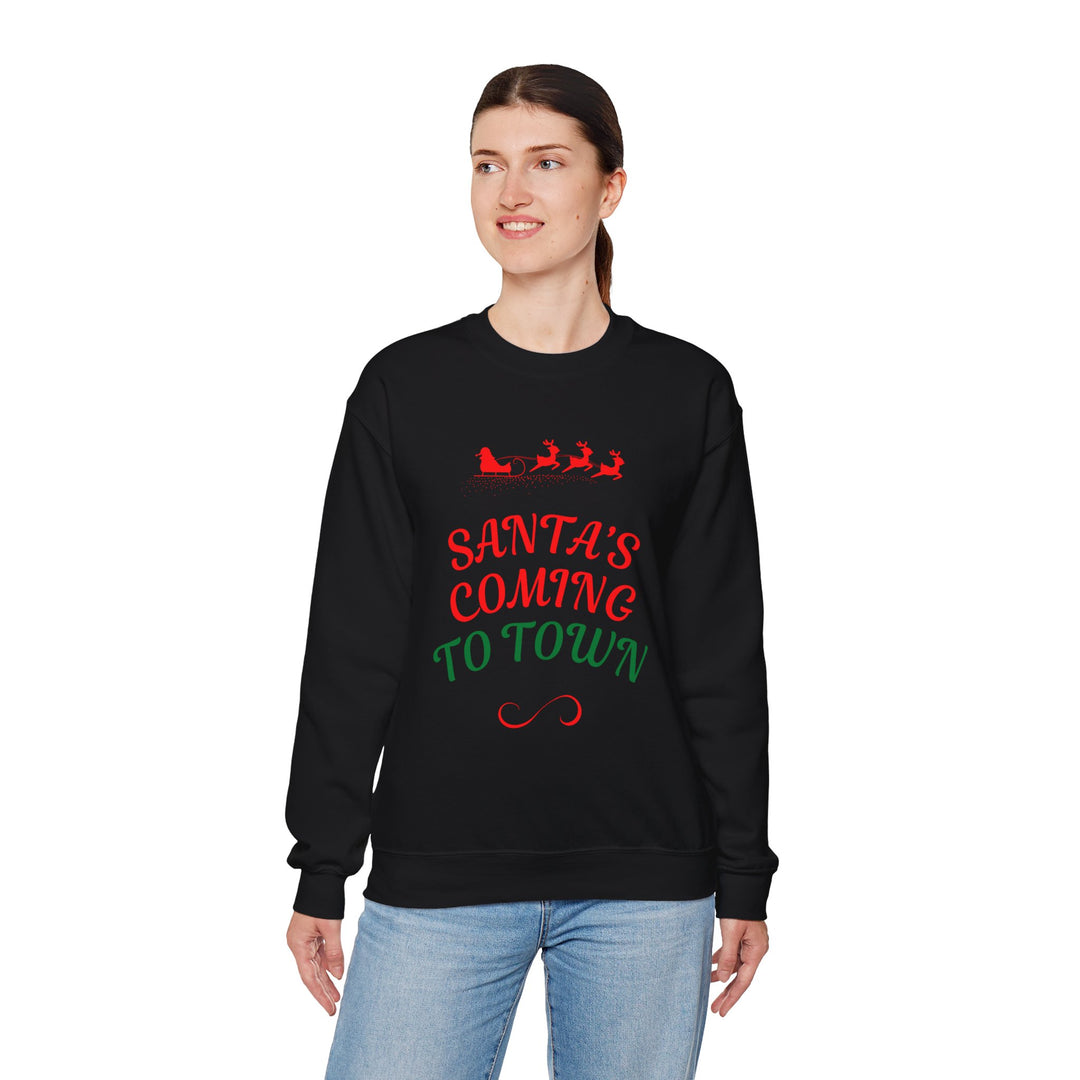 Christmas Sweatshirt — "Santa's Coming to Town" Festive Crewneck