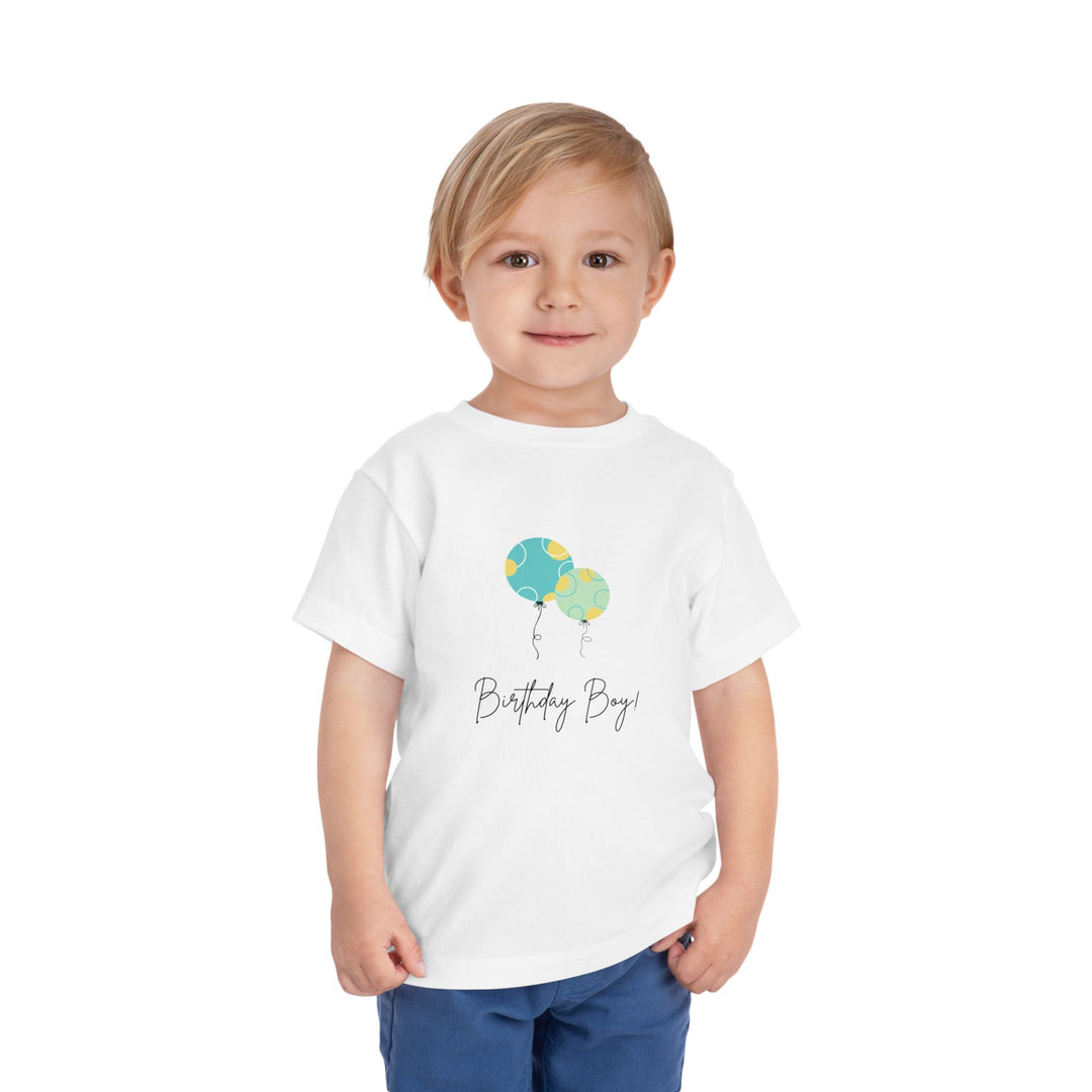 Toddler Tee — "Birthday Boy" Balloon Graphic
