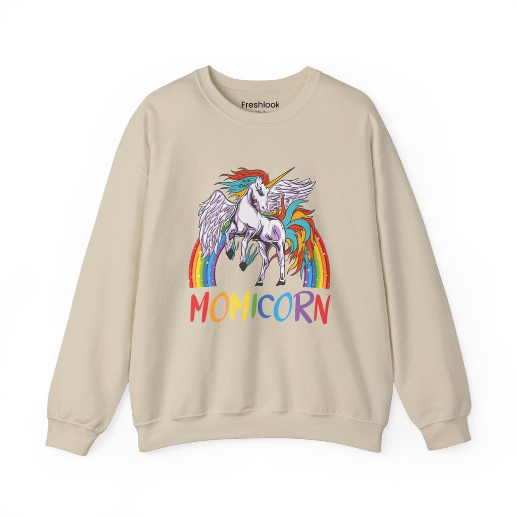 Mom Sweatshirt - Colorful MOMICORN Design