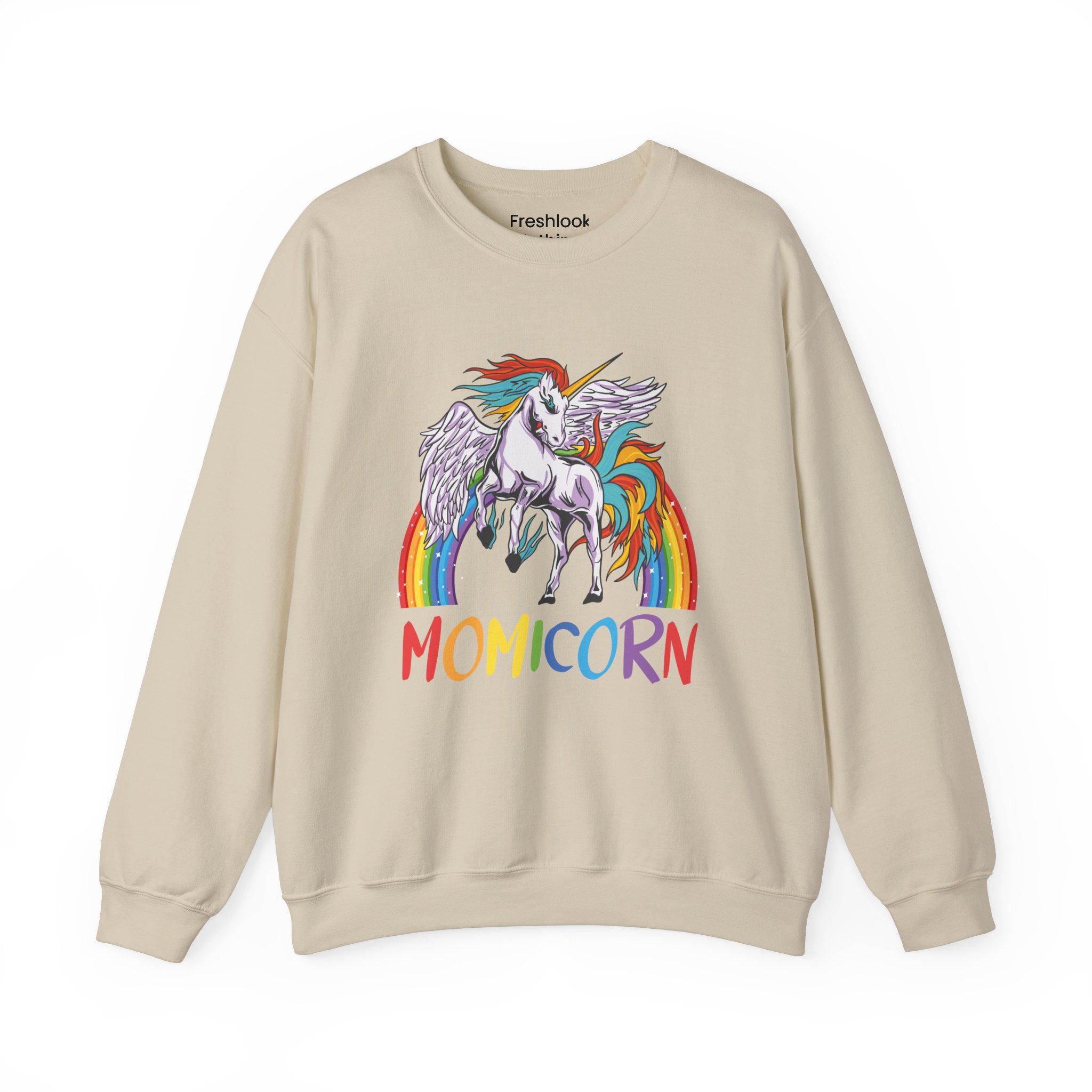 Mom Sweatshirt - Colorful MOMICORN Design