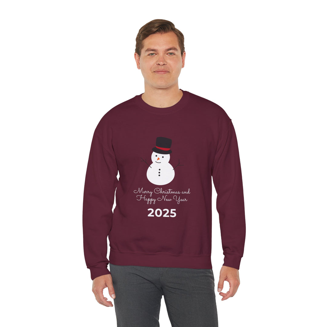 Christmas Snowman 2025 Crewneck Sweatshirt - "Merry Christmas and Happy New Year"