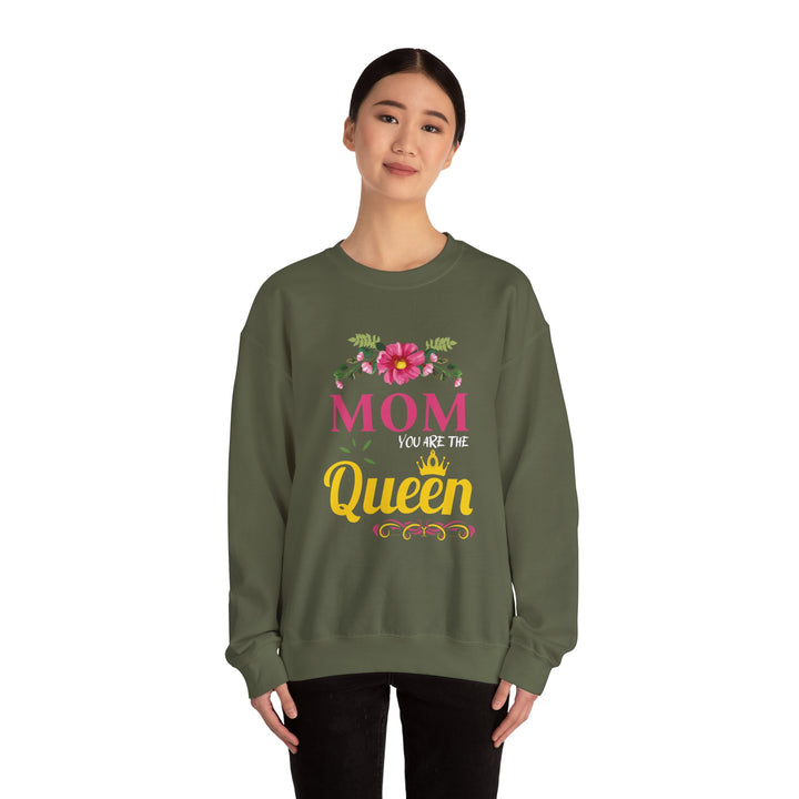 Mom's Sweatshirt - MOM You Are The Queen Floral Design