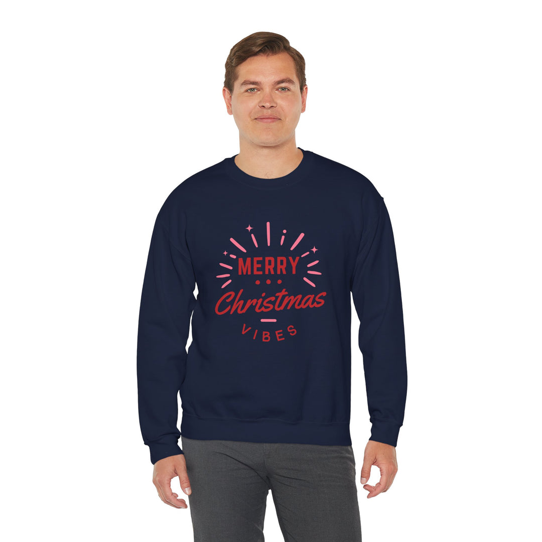 Christmas Sweatshirt — Merry Christmas Vibes Cozy Holiday Crewneck