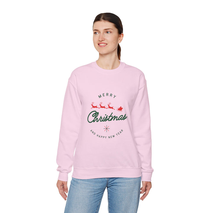 Christmas Crewneck Sweatshirt - 'Merry Christmas' Santa Sleigh Holiday Sweatshirt