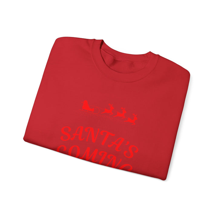 Christmas Sweatshirt — "Santa's Coming to Town" Festive Crewneck
