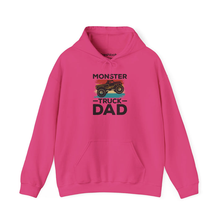 Dad’s Hooded Sweatshirt – Monster Truck Dad Design